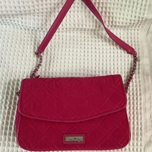 New with tags Vera Bradley Quilted Shoulder Bag Purse 10x7 Fuchsia color